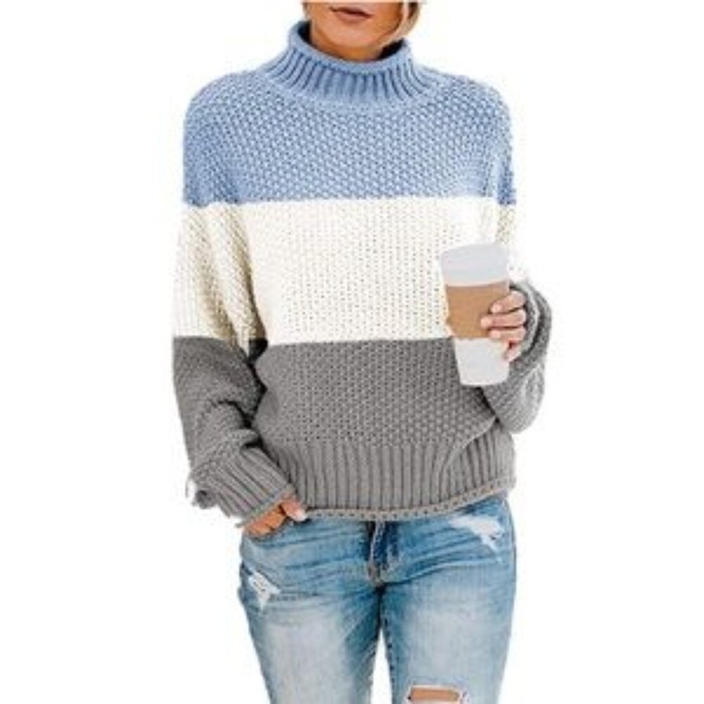 Loose Oversized Sweater Turtleneck